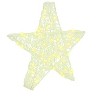 vidaXL 3D t&auml;ht 50 LED-i Soe valge 55 x 53.5 x 10 cm Akr&uuml;&uuml;l