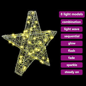 3D hvězda s 50 LED diodami Teplá bílá 55 x 53.5 x 10 cm Akryl - obrázek 9