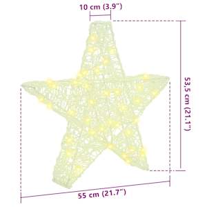 3D hvězda s 50 LED diodami Teplá bílá 55 x 53.5 x 10 cm Akryl - obrázek 10