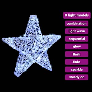 3D hvězda s 50 LED diodami Studená bílá 55 x 53.5 x 10 cm Akryl - obrázek 9