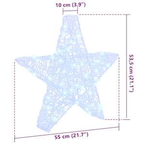 3D hvězda s 50 LED diodami Studená bílá 55 x 53.5 x 10 cm Akryl - obrázek 10
