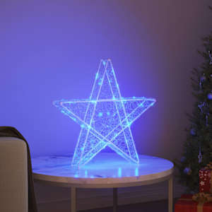 3D hvězda s 50 LED diodami Modrá 55 x 53.5 x 10 cm Akryl - obrázek 3