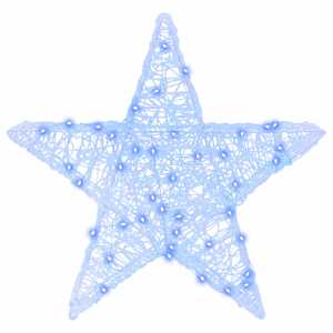 3D hvězda s 50 LED diodami Modrá 55 x 53.5 x 10 cm Akryl - obrázek 5