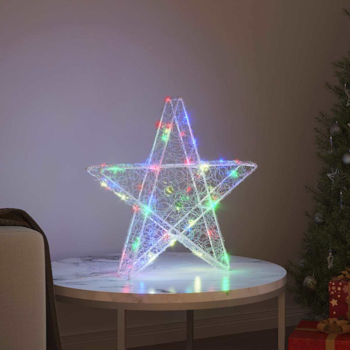 3D Stjerne 50 LED'er 55 x 53.5 x 10 cm Akryl - Billede 3