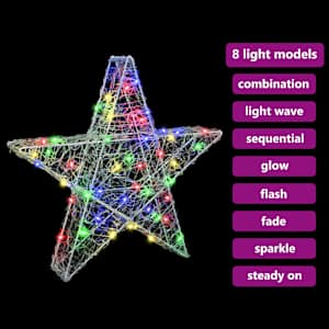 3D hvězda s 50 LED diodami Vícebarevný 55 x 53.5 x 10 cm Akryl - obrázek 9