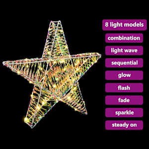 3D hvězda s 50 LED diodami Teplá bílá 55 x 52.5 x 9 cm PET - obrázek 9