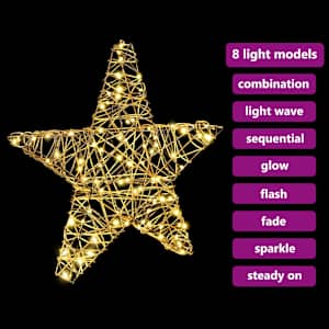 3D hvězda s 50 LED diodami Teplá bílá 55 x 52.5 x 9 cm Ratan - obrázek 9