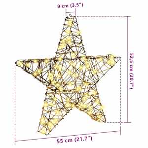 3D hvězda s 50 LED diodami Teplá bílá 55 x 52.5 x 9 cm Ratan - obrázek 10