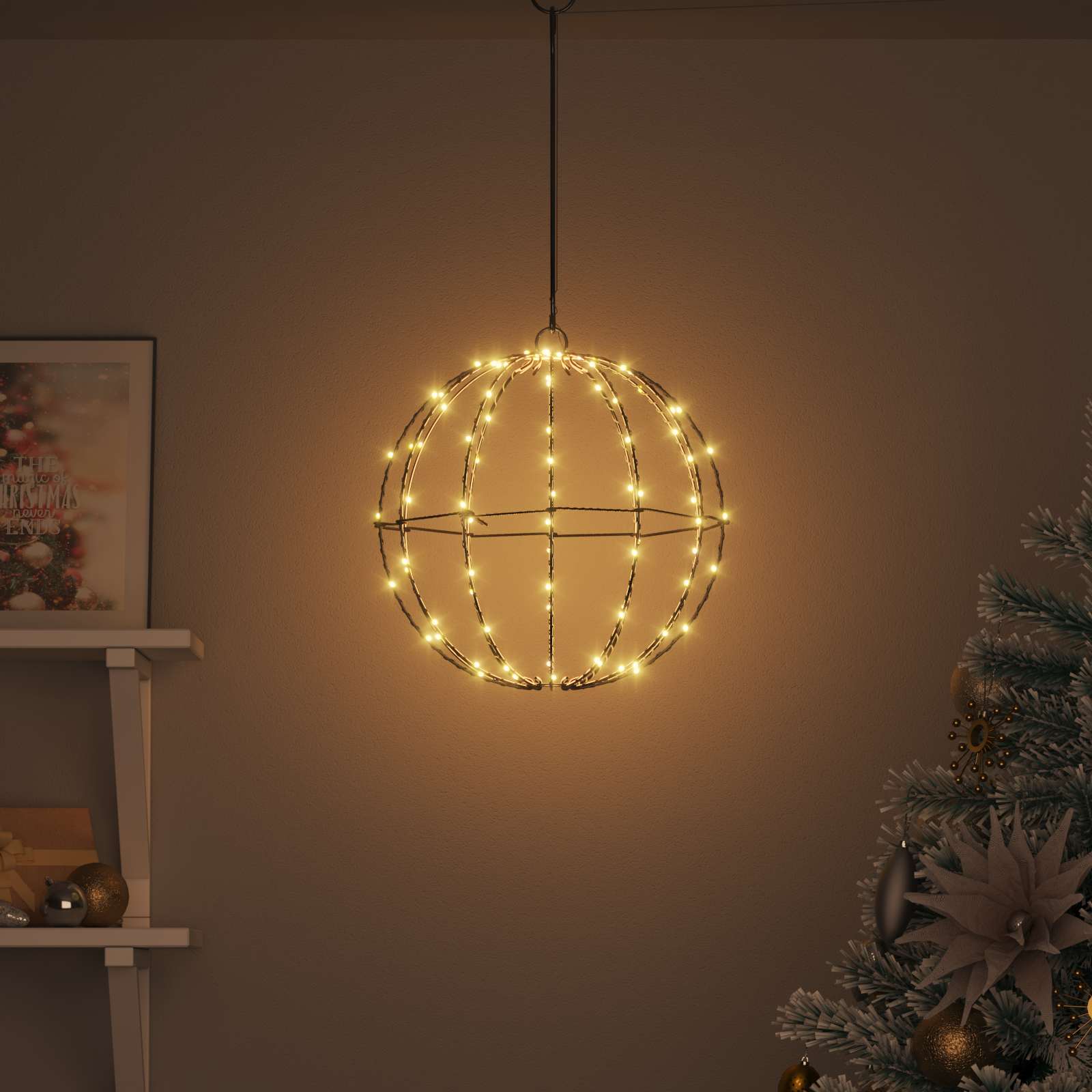 Božična konica za luči 96 LED Toplo bela Premer 30 x 32 cm