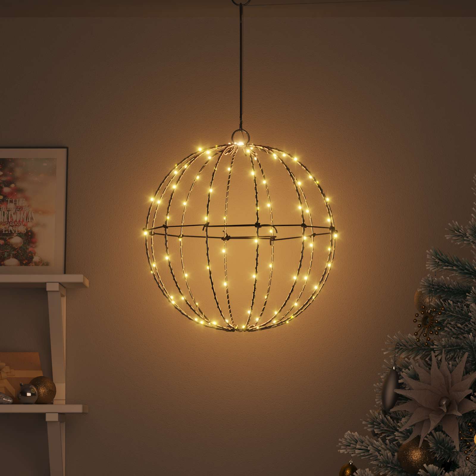 vidaXL Kerst Finial Licht 120 LED's Warmwit Dia. 40 x 42 cm, foto 2