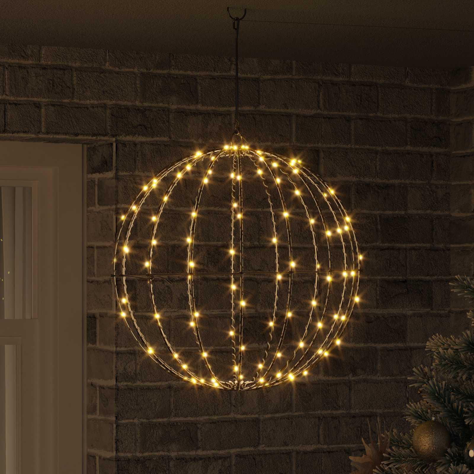Bal met 160 LED Warmwit 50,5 x 50,5 x 52 cm Metaal