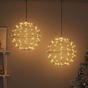 Koule s 192 LED diodami 2 pcs Teplá bílá 30 x 30 x 32 cm kov - obrázek 3