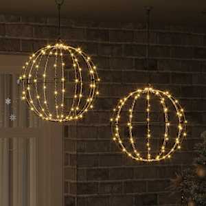 Koule s 192 LED diodami 2 pcs Teplá bílá 40 x 40 x 43,5 cm kov - obrázek 1