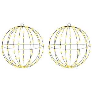 Koule s 192 LED diodami 2 pcs Teplá bílá 40 x 40 x 43,5 cm kov - obrázek 2