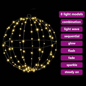 Koule s 192 LED diodami 2 pcs Teplá bílá 40 x 40 x 43,5 cm kov - obrázek 9