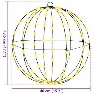 Koule s 192 LED diodami 2 pcs Teplá bílá 40 x 40 x 43,5 cm kov - obrázek 10