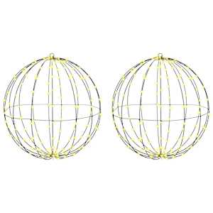 Koule 2 pcs Teplá bílá 59,5 x 59,5 x 63 cm kov - obrázek 2