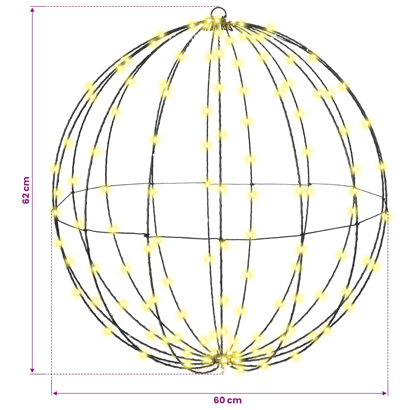 Ball 384 LEDs size guide