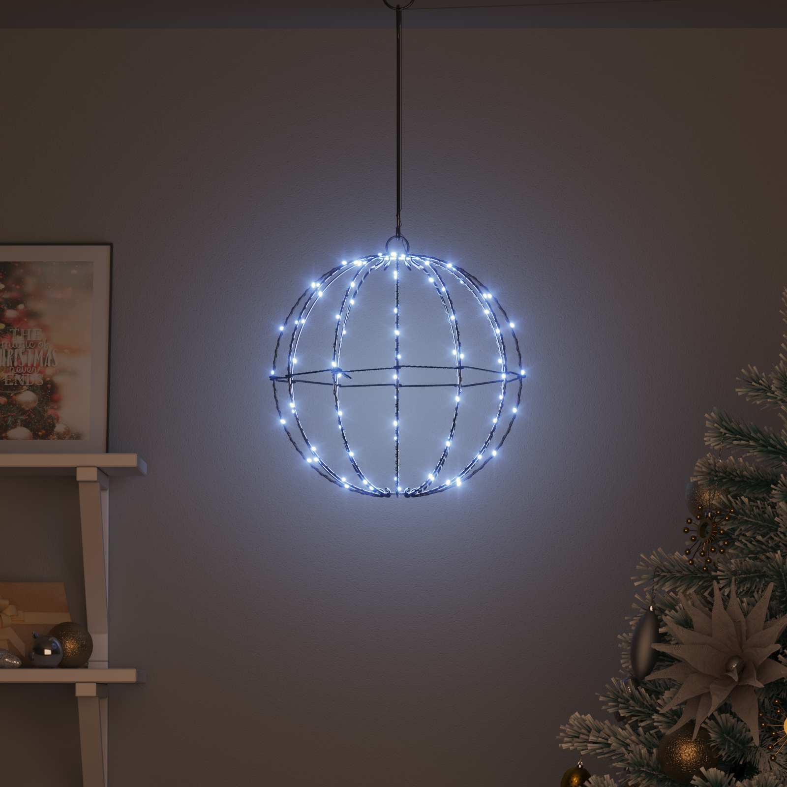 Топка 96 LED светодиода Студено бяло 31,5 x 31,5 x 32 см Метал — изображение 3
