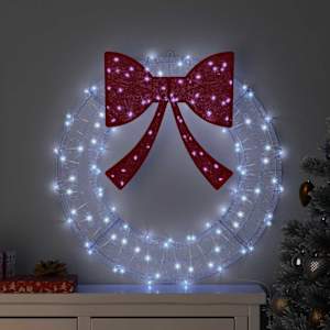 Věnec s 60 LED diodami Studená bílá 76 x 76 x 8,5 cm Akryl - obrázek 1