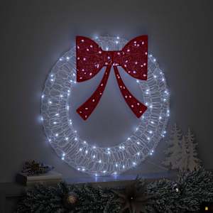 Věnec s 60 LED diodami Studená bílá 76 x 76 x 8,5 cm Akryl - obrázek 3