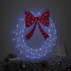 Věnec s 60 LED diodami Modrá 76 x 76 x 8,5 cm Akryl - obrázek 3