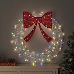 Věnec s 60 LED diodami Vícebarevný 76 x 76 x 8,5 cm Akryl - obrázek 1