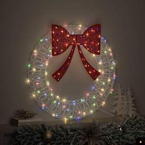 Věnec s 60 LED diodami Vícebarevný 76 x 76 x 8,5 cm Akryl - obrázek 3
