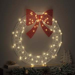 Věnec s 80 LED diodami Teplá bílá 92 x 92 x 9,5 cm Akryl - obrázek 3