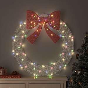 Věnec s 80 LED diodami Vícebarevný 92 x 92 x 9,5 cm Akryl - obrázek 1