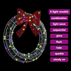 Věnec s 80 LED diodami Vícebarevný 92 x 92 x 9,5 cm Akryl - obrázek 8