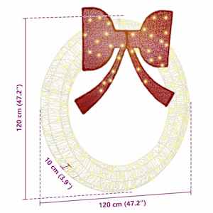 Věnec s 150 LED diodami Teplá bílá 120 cm Akryl - obrázek 9