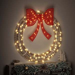 Věnec s 150 LED diodami Teplá bílá 121 x 121 x 10 cm PET - obrázek 3