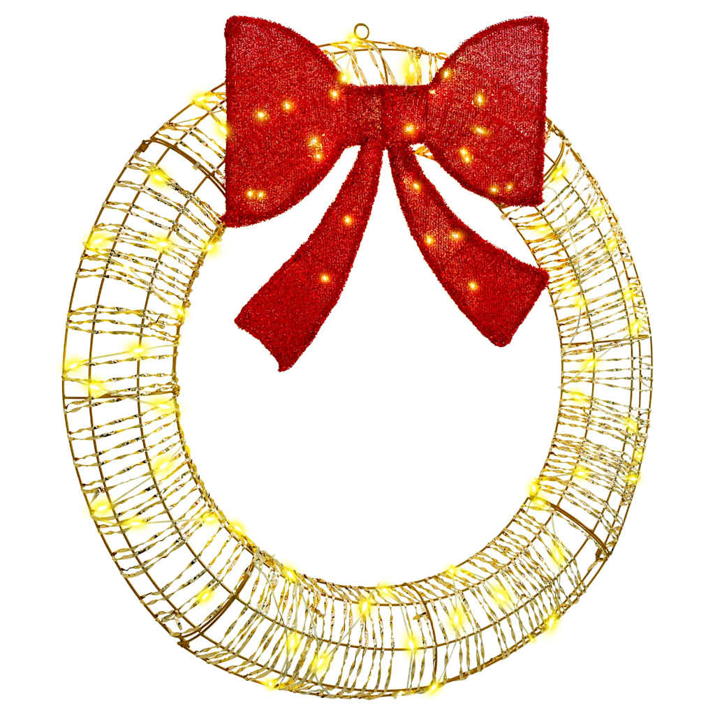 Couronne avec 80 LED Blanc chaud 90 cm PET