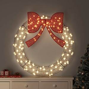 Věnec s 150 LED diodami Teplá bílá 121 x 121 x 10 cm Ratan - obrázek 1