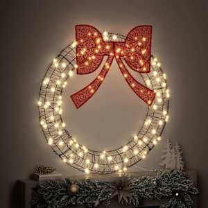 Věnec s 150 LED diodami Teplá bílá 121 x 121 x 10 cm Ratan - obrázek 3