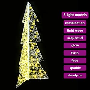 Vánoční stromeček s 100 LED diodami Teplá bílá 120 cm Akryl - obrázek 9