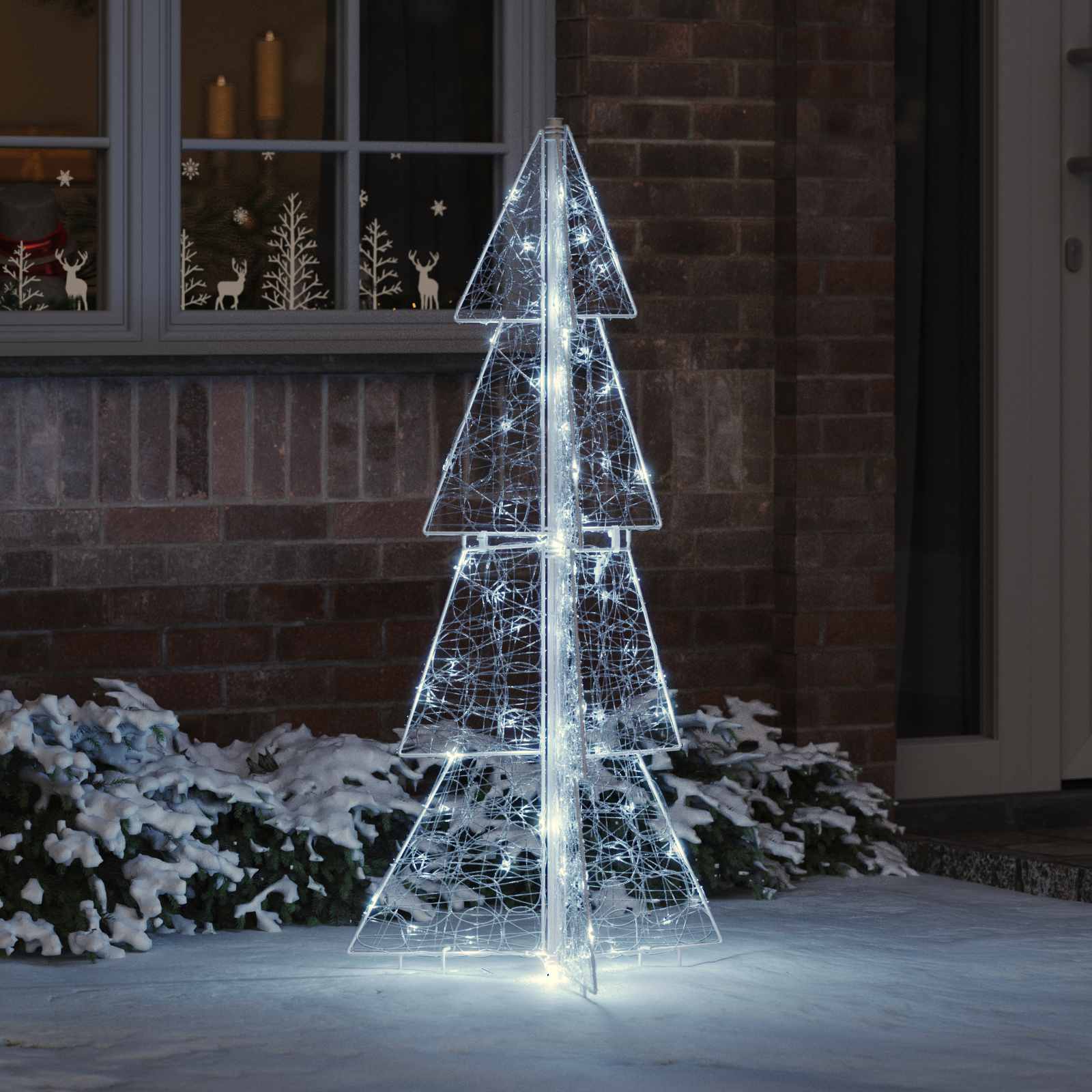 Sapin de Noël avec 100 LED Blanc Froid 120 cm Acrylique