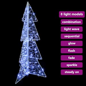 Vánoční stromeček s 100 LED diodami Studená bílá 120 cm Akryl - obrázek 9