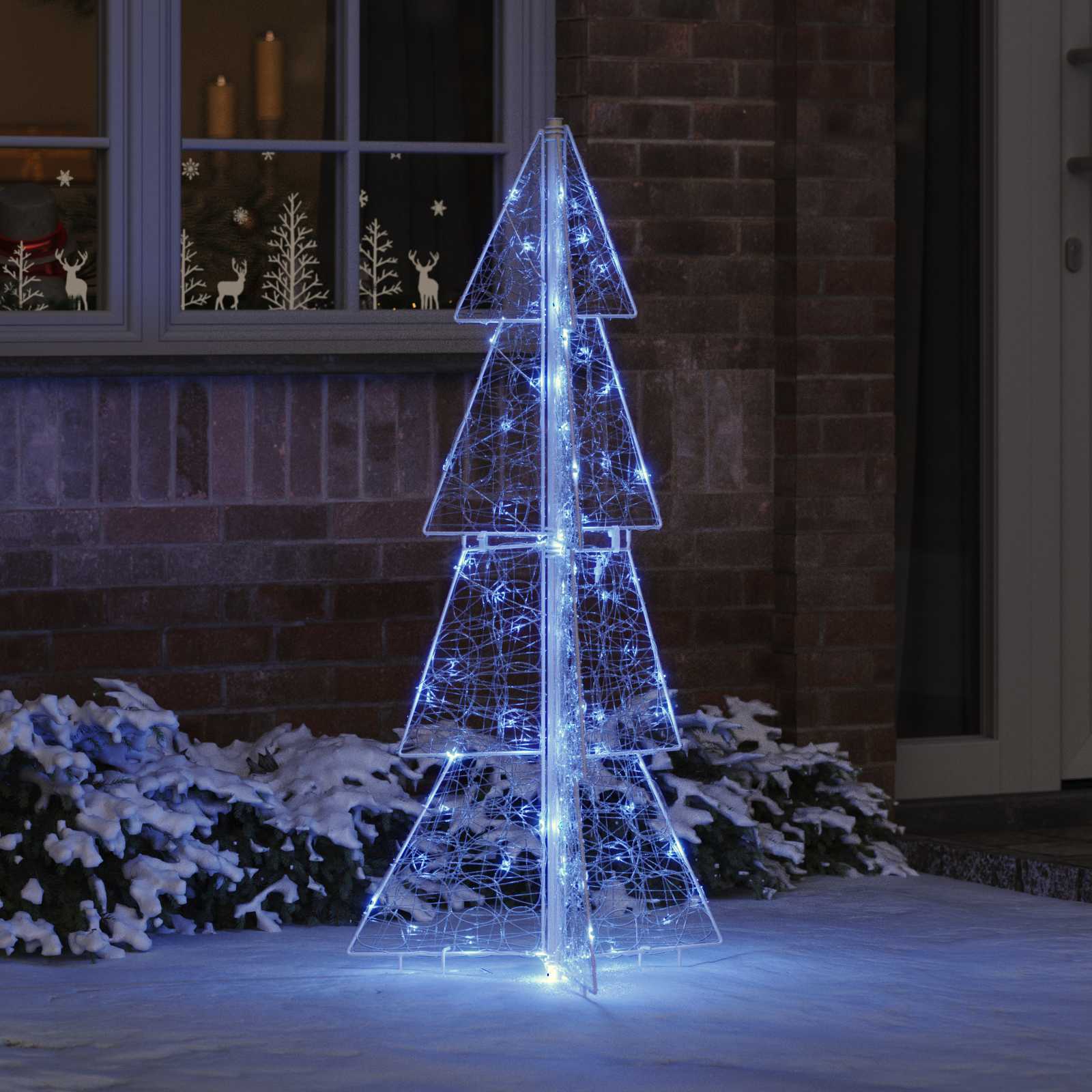 Sapin de Noël avec 100 LED Bleu 120 cm Acrylique