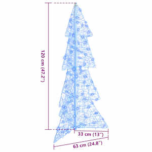 Vánoční stromeček s 100 LED diodami Modrá 120 cm Akryl - obrázek 10