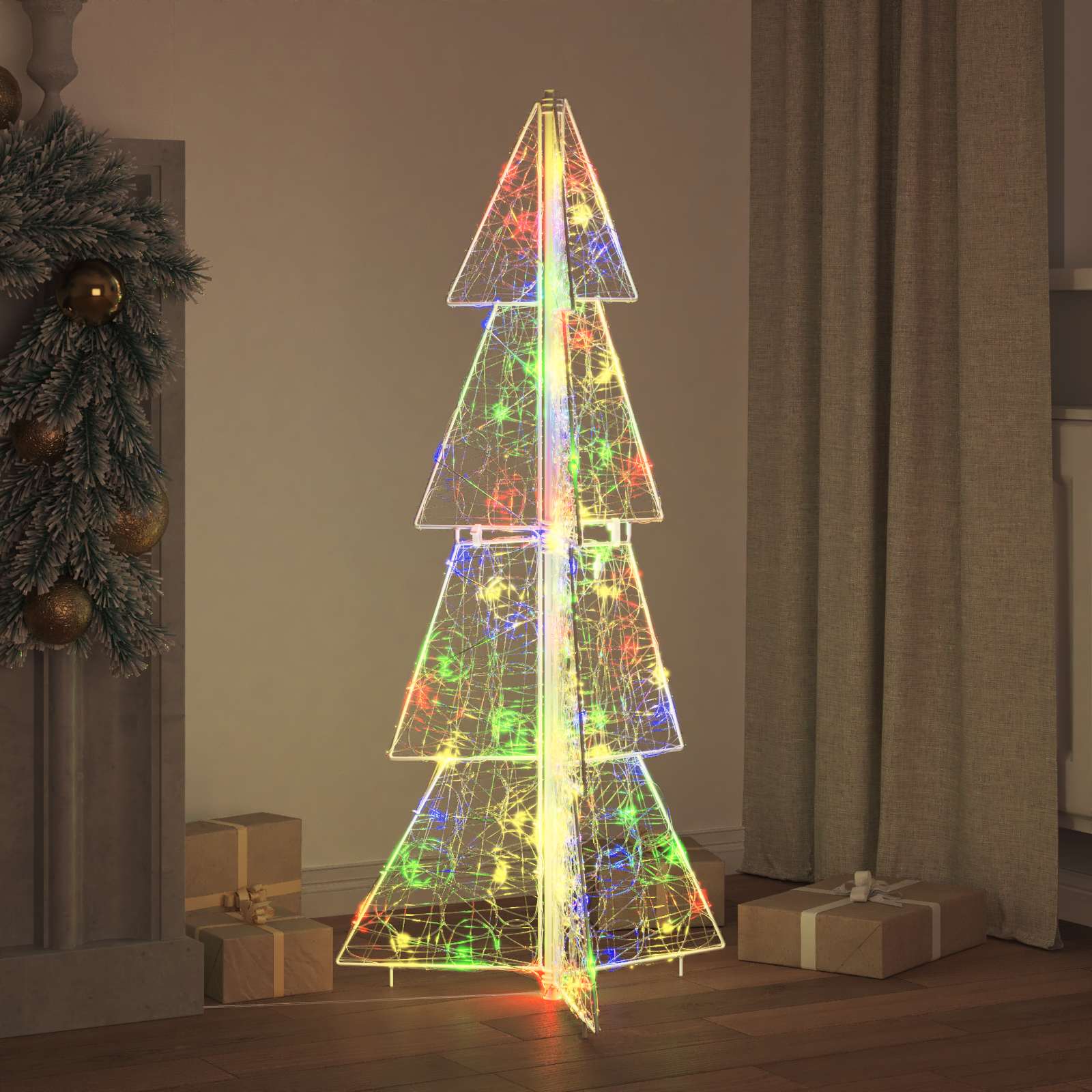 Thumbnail - vidaXL Weihnachtsbaum mit 100 LEDs Mehrfarbig 120 cm Acryl