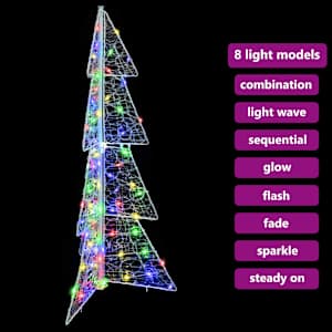 Vánoční stromeček s 100 LED diodami Vícebarevný 120 cm Akryl - obrázek 9