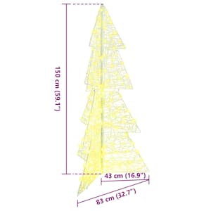 Vánoční stromeček s 160 LED diodami Teplá bílá 150 cm Akryl - obrázek 10
