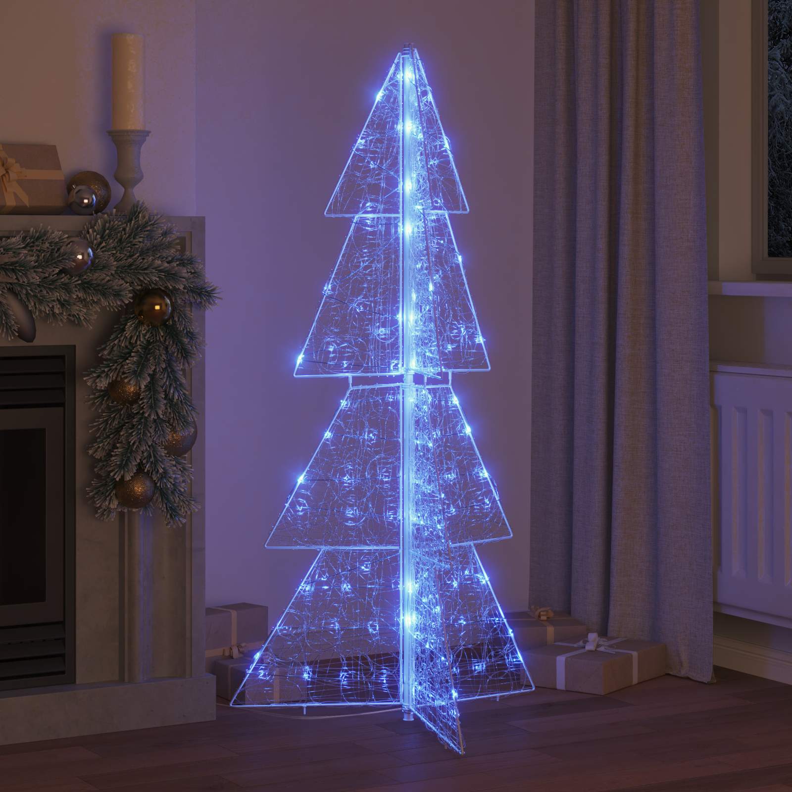 Thumbnail - vidaXL Weihnachtsbaum mit 160 LEDs Blau 150 cm Acryl