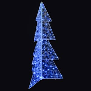 Vánoční stromeček s 160 LED diodami Modrá 150 cm Akryl - obrázek 5