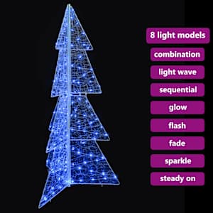 Vánoční stromeček s 160 LED diodami Modrá 150 cm Akryl - obrázek 9