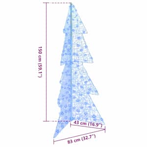Vánoční stromeček s 160 LED diodami Modrá 150 cm Akryl - obrázek 10
