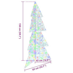 Vánoční stromeček s 160 LED diodami Vícebarevný 150 cm Akryl - obrázek 10