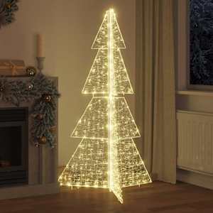 Vánoční stromeček s 240 LED diodami Teplá bílá 180 cm Akryl - obrázek 3
